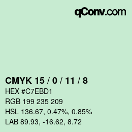 Color code: CMYK 15 / 0 / 11 / 8 | qconv.com