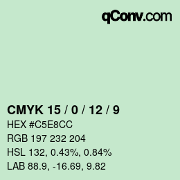 Color code: CMYK 15 / 0 / 12 / 9 | qconv.com