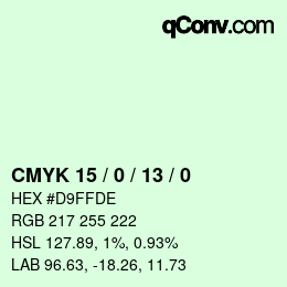 カラーコード: CMYK 15 / 0 / 13 / 0 | qconv.com