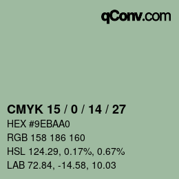 颜色代码: CMYK 15 / 0 / 14 / 27 | qconv.com