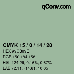 颜色代码: CMYK 15 / 0 / 14 / 28 | qconv.com