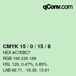 Color code: CMYK 15 / 0 / 15 / 8 | qconv.com