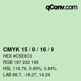 Color code: CMYK 15 / 0 / 16 / 9 | qconv.com
