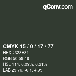 颜色代码: CMYK 15 / 0 / 17 / 77 | qconv.com