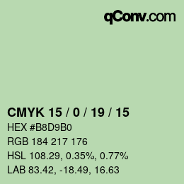 颜色代码: CMYK 15 / 0 / 19 / 15 | qconv.com