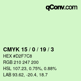 Color code: CMYK 15 / 0 / 19 / 3 | qconv.com