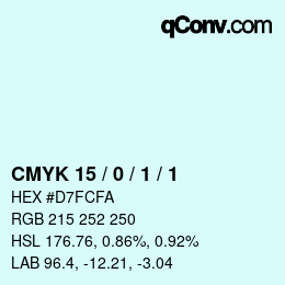 颜色代码: CMYK 15 / 0 / 1 / 1 | qconv.com