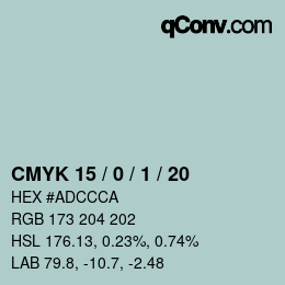 Color code: CMYK 15 / 0 / 1 / 20 | qconv.com