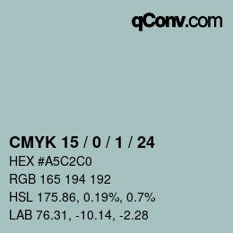 颜色代码: CMYK 15 / 0 / 1 / 24 | qconv.com