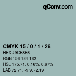 颜色代码: CMYK 15 / 0 / 1 / 28 | qconv.com