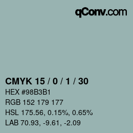 Color code: CMYK 15 / 0 / 1 / 30 | qconv.com