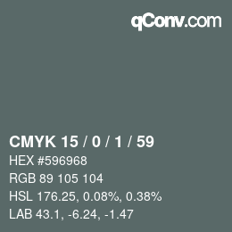 カラーコード: CMYK 15 / 0 / 1 / 59 | qconv.com