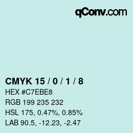 カラーコード: CMYK 15 / 0 / 1 / 8 | qconv.com