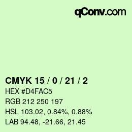 Color code: CMYK 15 / 0 / 21 / 2 | qconv.com