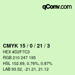 Color code: CMYK 15 / 0 / 21 / 3 | qconv.com