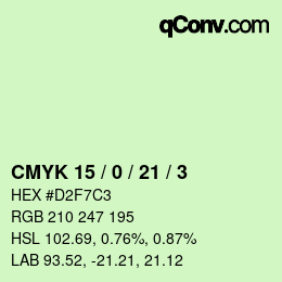 Color code: CMYK 15 / 0 / 21 / 3 | qconv.com