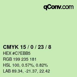 Color code: CMYK 15 / 0 / 23 / 8 | qconv.com