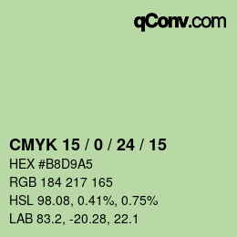 Color code: CMYK 15 / 0 / 24 / 15 | qconv.com