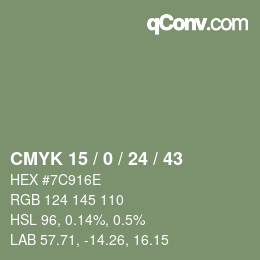 Color code: CMYK 15 / 0 / 24 / 43 | qconv.com