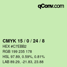 Color code: CMYK 15 / 0 / 24 / 8 | qconv.com