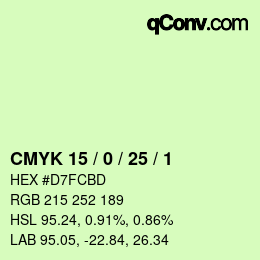 Color code: CMYK 15 / 0 / 25 / 1 | qconv.com