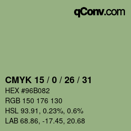 Color code: CMYK 15 / 0 / 26 / 31 | qconv.com