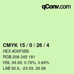 Color code: CMYK 15 / 0 / 26 / 4 | qconv.com