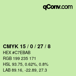 Color code: CMYK 15 / 0 / 27 / 8 | qconv.com