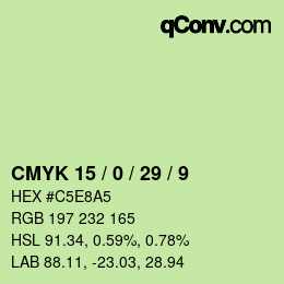 Color code: CMYK 15 / 0 / 29 / 9 | qconv.com