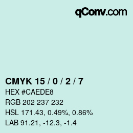 Color code: CMYK 15 / 0 / 2 / 7 | qconv.com