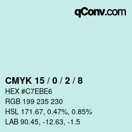 颜色代码: CMYK 15 / 0 / 2 / 8 | qconv.com