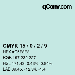 カラーコード: CMYK 15 / 0 / 2 / 9 | qconv.com