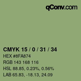 Código de color: CMYK 15 / 0 / 31 / 34 | qconv.com