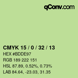 Color code: CMYK 15 / 0 / 32 / 13 | qconv.com