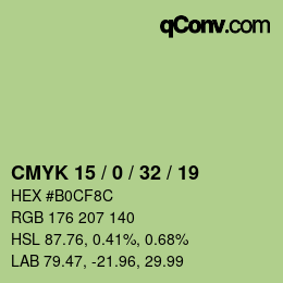 Código de color: CMYK 15 / 0 / 32 / 19 | qconv.com
