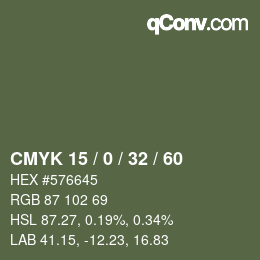 Código de color: CMYK 15 / 0 / 32 / 60 | qconv.com