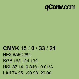 Farbcode: CMYK 15 / 0 / 33 / 24 | qconv.com