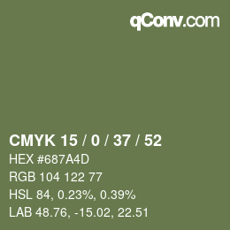 Código de color: CMYK 15 / 0 / 37 / 52 | qconv.com