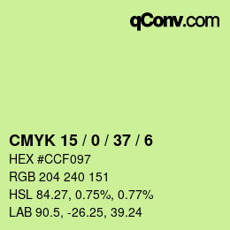 カラーコード: CMYK 15 / 0 / 37 / 6 | qconv.com