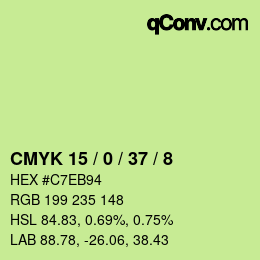 Farbcode: CMYK 15 / 0 / 37 / 8 | qconv.com