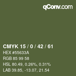颜色代码: CMYK 15 / 0 / 42 / 61 | qconv.com