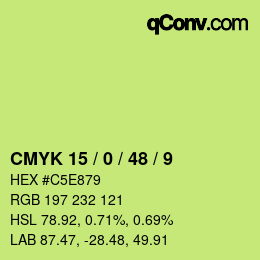 Color code: CMYK 15 / 0 / 48 / 9 | qconv.com