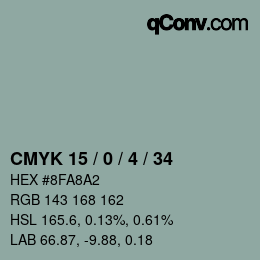 Color code: CMYK 15 / 0 / 4 / 34 | qconv.com