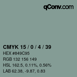 Color code: CMYK 15 / 0 / 4 / 39 | qconv.com