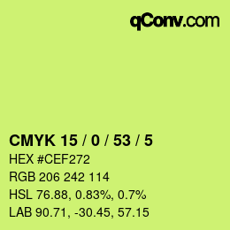 Color code: CMYK 15 / 0 / 53 / 5 | qconv.com
