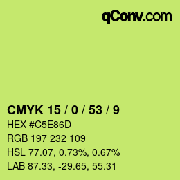 颜色代码: CMYK 15 / 0 / 53 / 9 | qconv.com