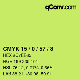 Color code: CMYK 15 / 0 / 57 / 8 | qconv.com