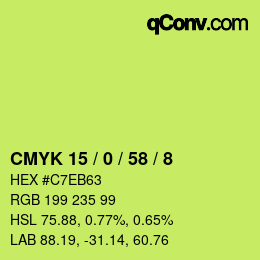 Color code: CMYK 15 / 0 / 58 / 8 | qconv.com