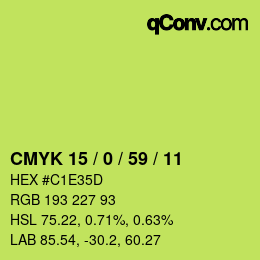 Código de color: CMYK 15 / 0 / 59 / 11 | qconv.com