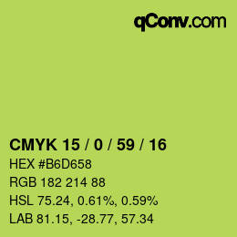 颜色代码: CMYK 15 / 0 / 59 / 16 | qconv.com